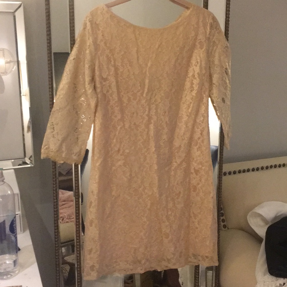 Francesca’s Gold, lace dress size medium